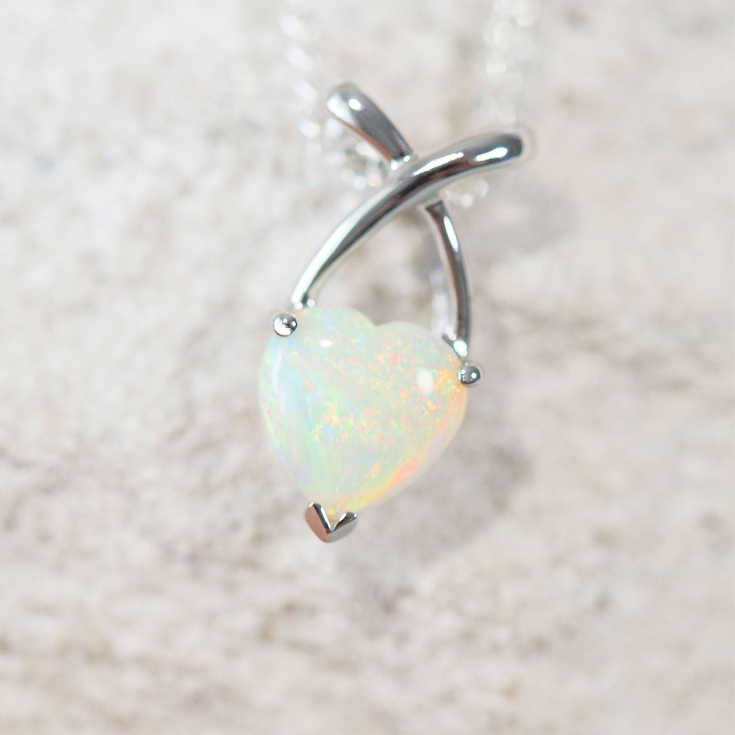 'Adore Colour' Crystal Opal Pendant 9ct White Gold