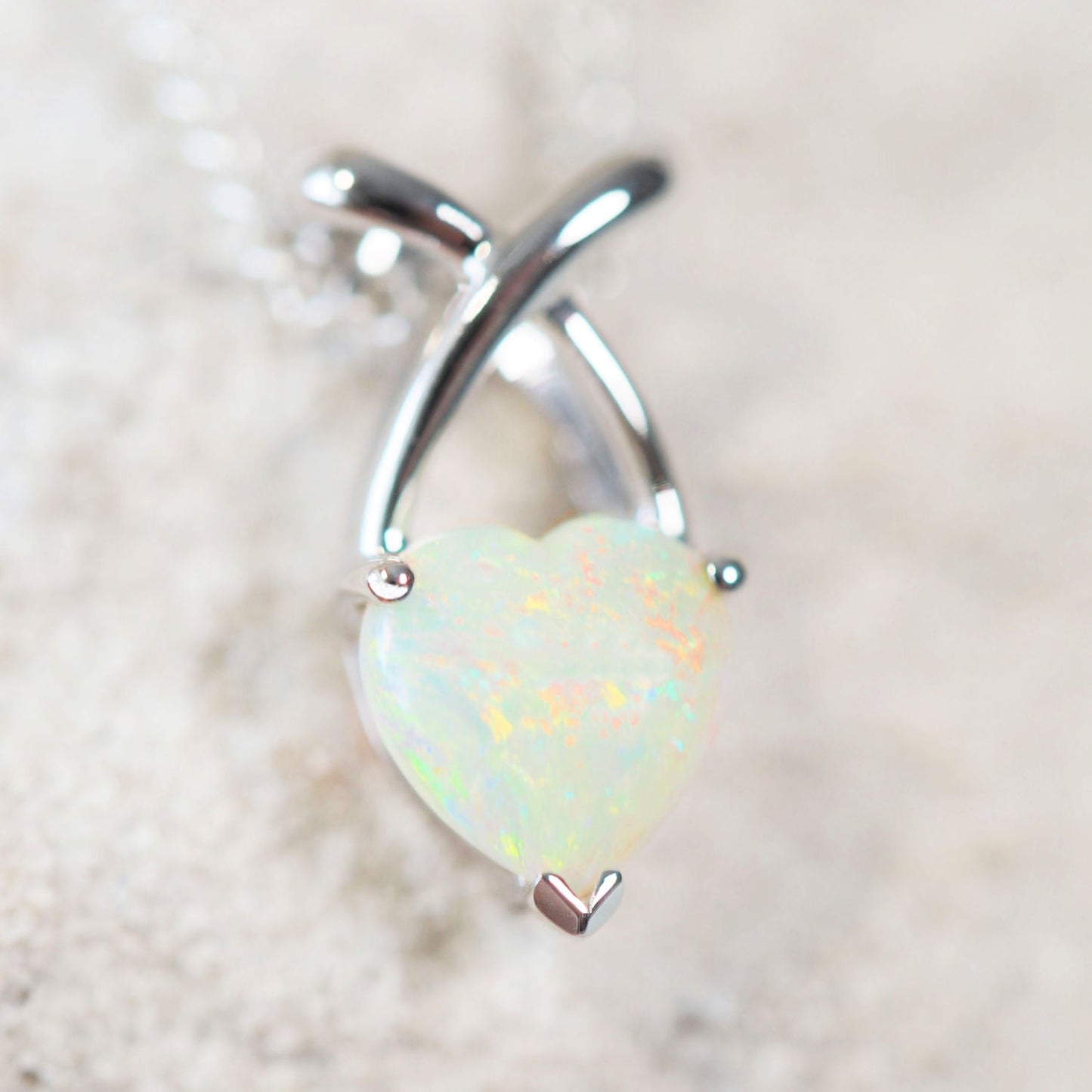 'Adore Colour' Crystal Opal Pendant 9ct White Gold