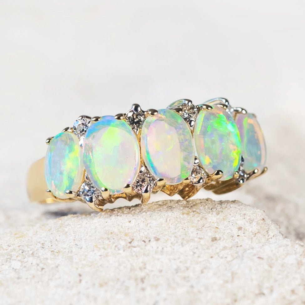 'Aitana' Crystal Opal Ring 14ct Gold