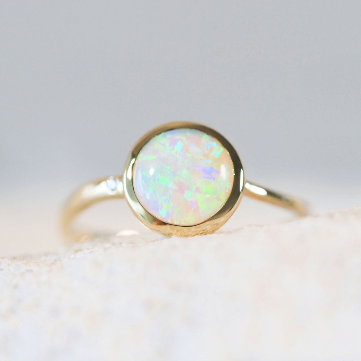 'Amara' Crystal Opal Ring 14ct Gold
