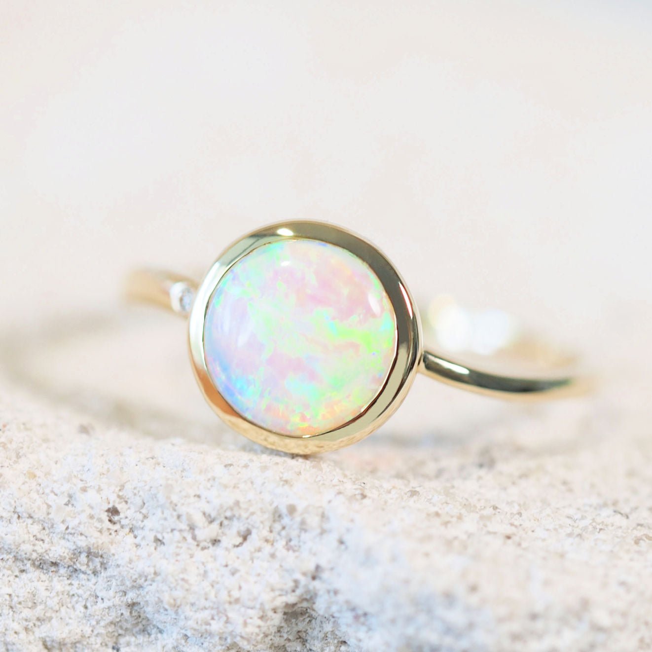 'Amara' Crystal Opal Ring 14ct Gold