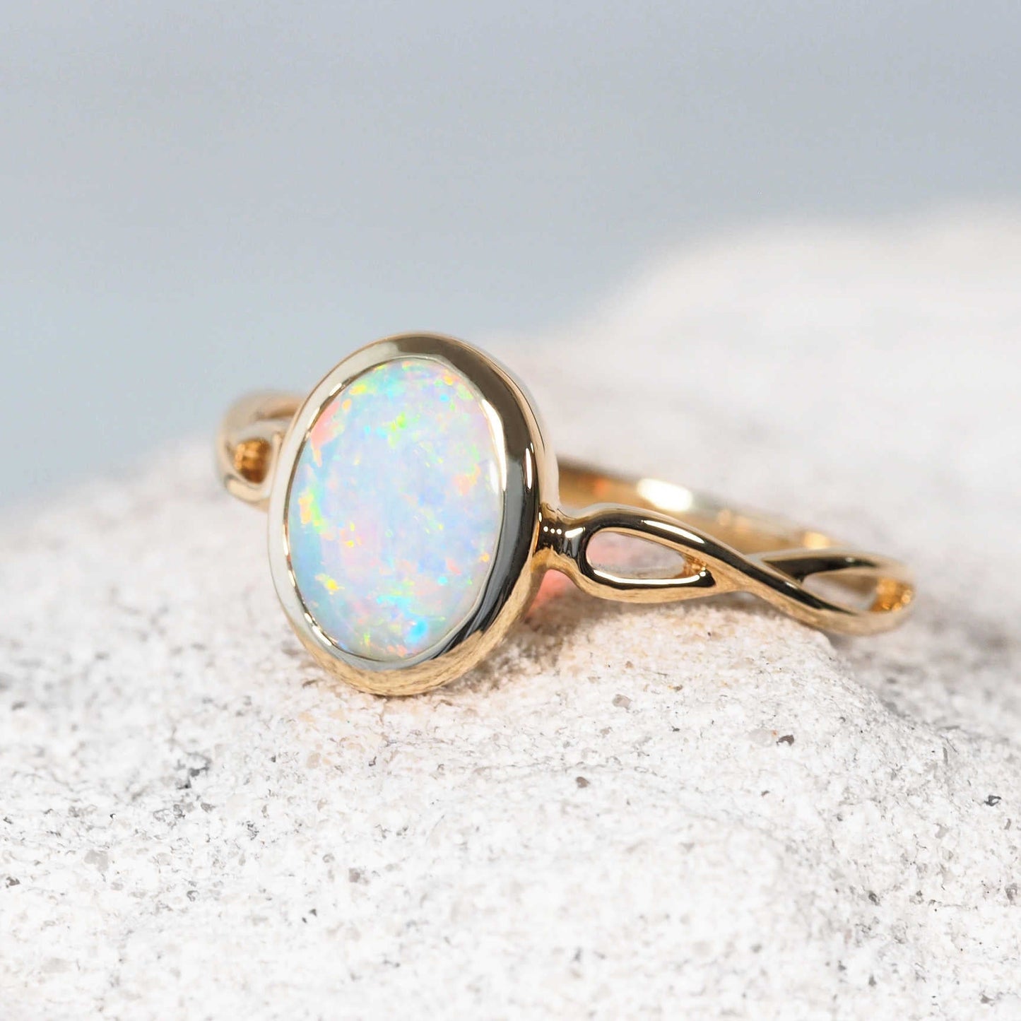 'Aurielle' Crystal Opal Ring 14ct Gold