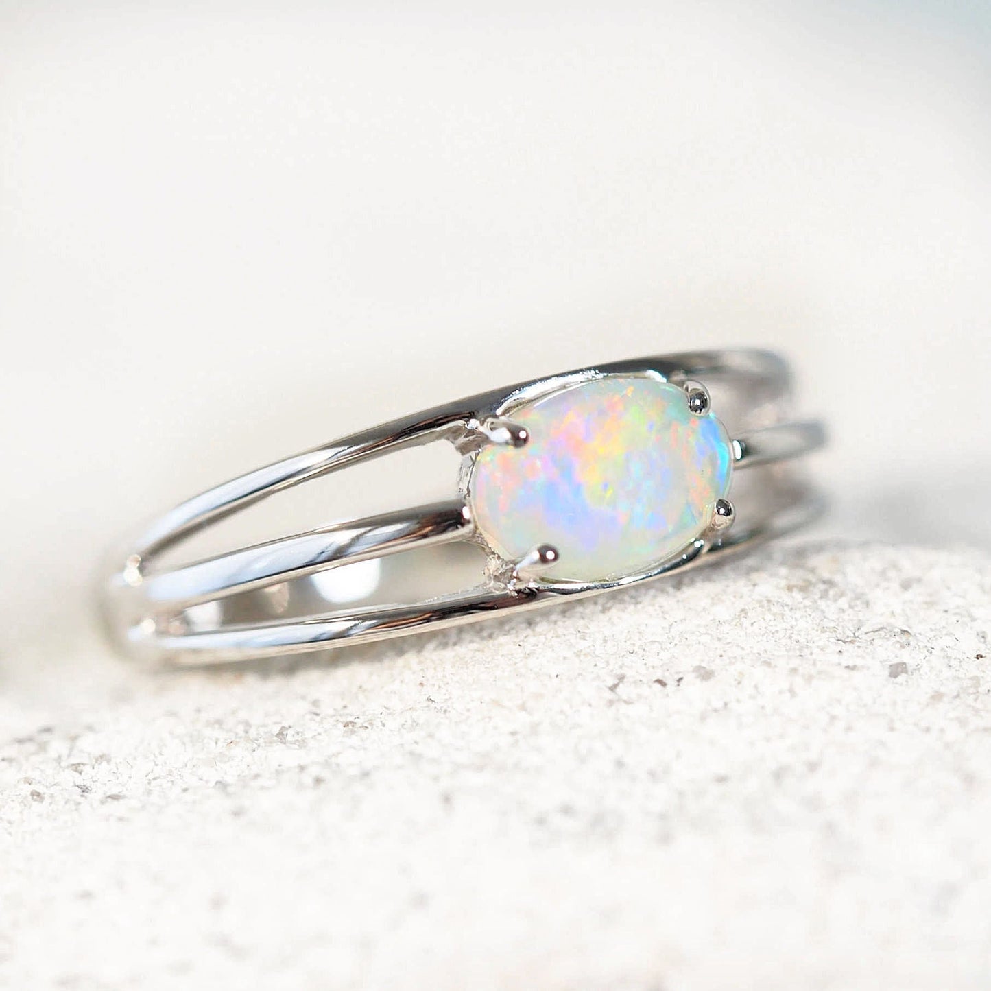 'Bailey' Crystal Opal Ring 14ct White Gold