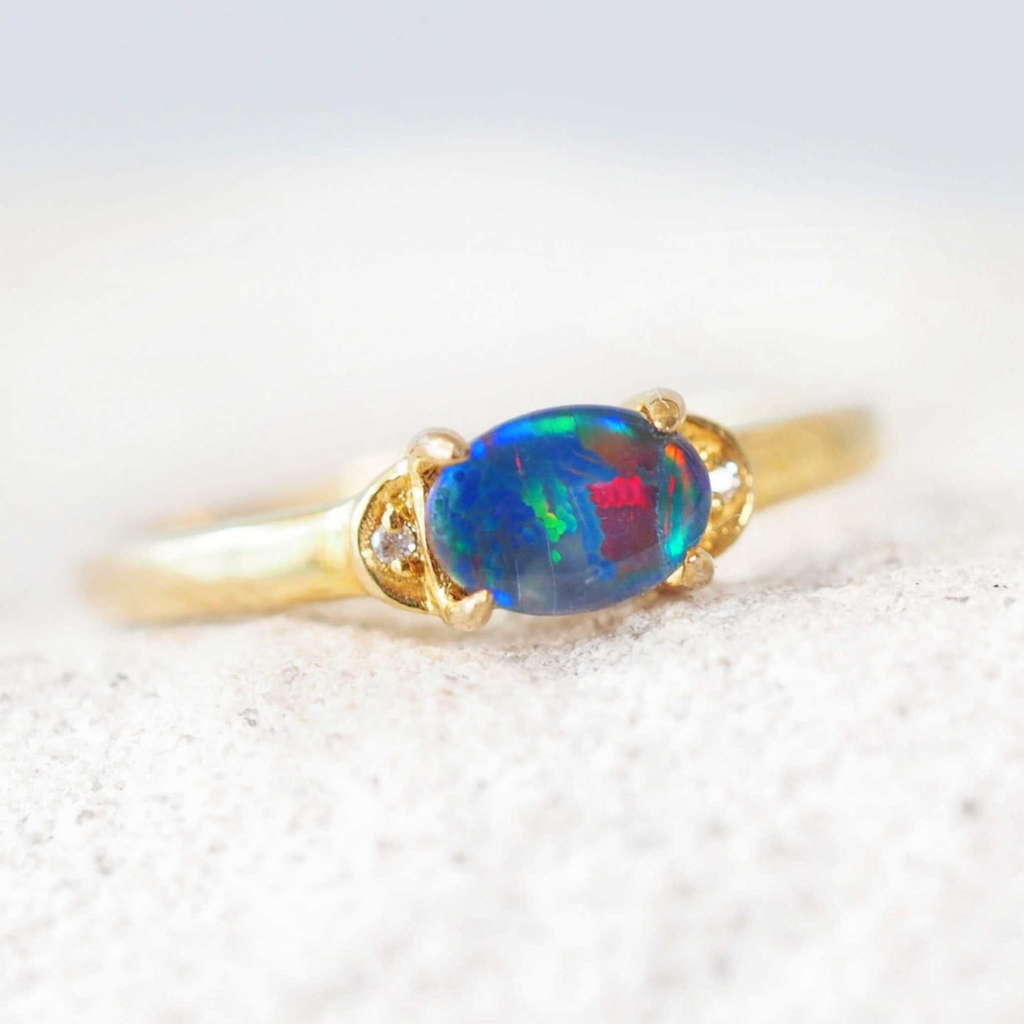'Briella' Triplet Opal Ring Gold Plated Silver