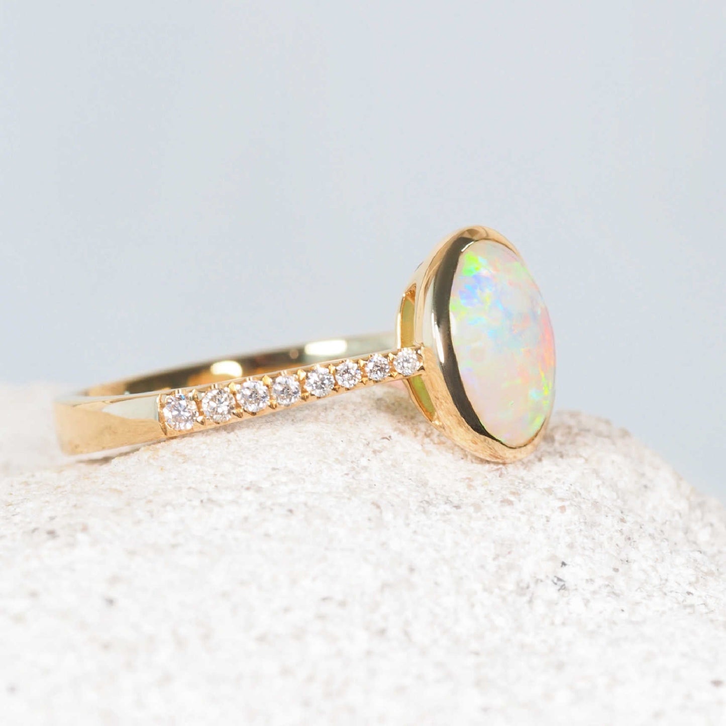 'Celeste' Crystal Opal Ring 14ct Gold
