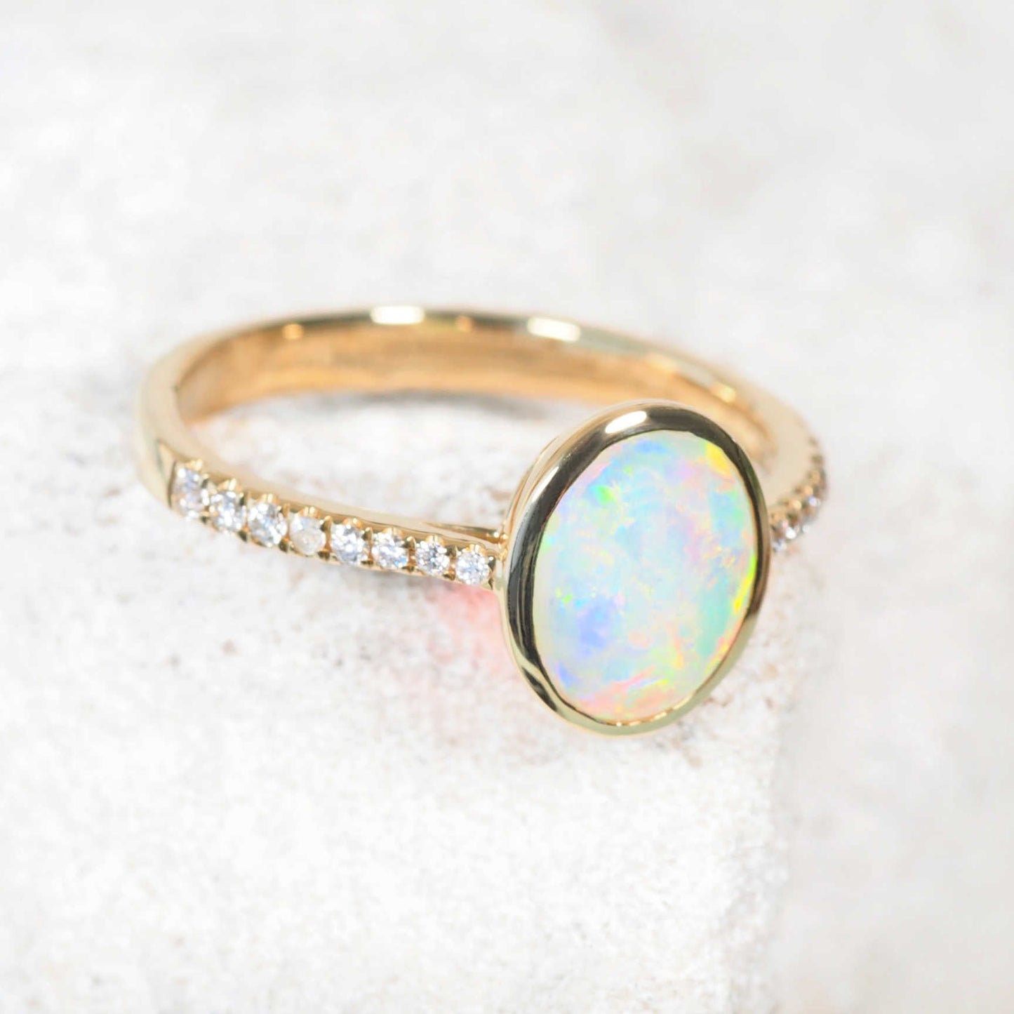 'Celeste' Crystal Opal Ring 14ct Gold
