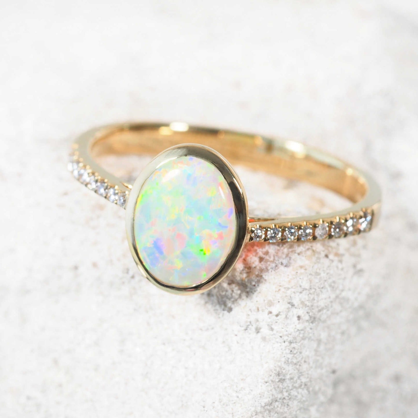 'Celeste' Crystal Opal Ring 14ct Gold
