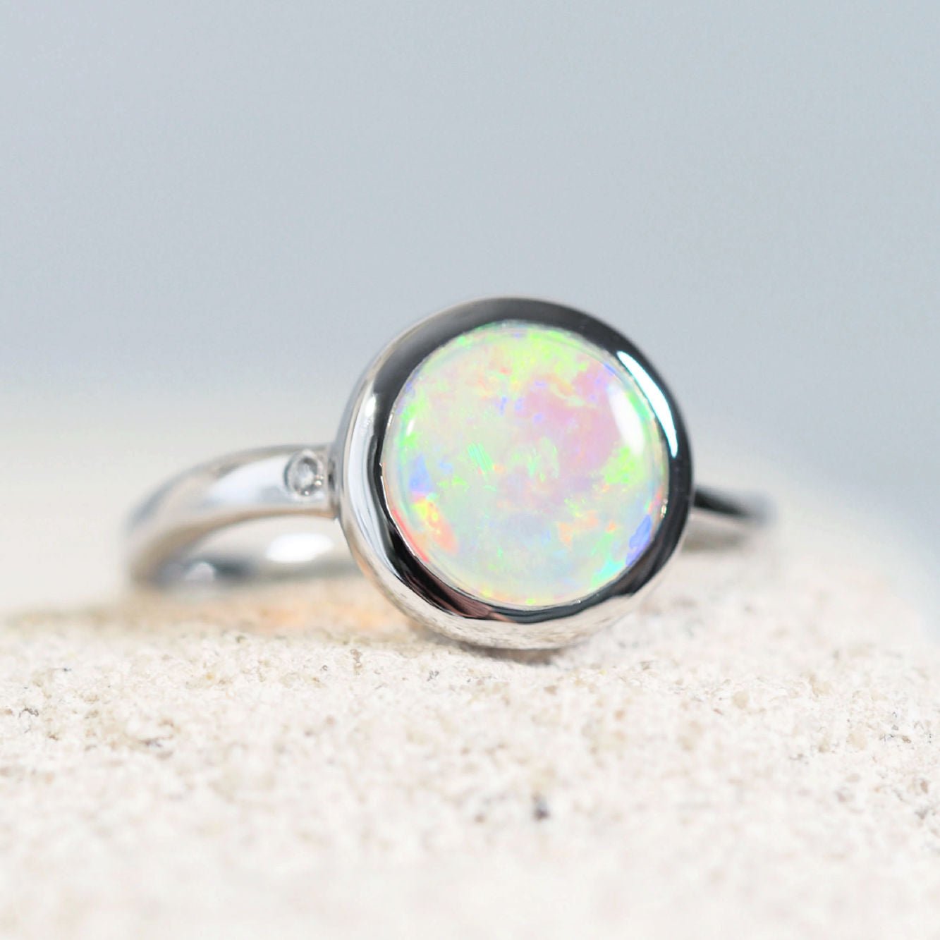 'Ciela' Crystal Opal Ring 14ct White Gold