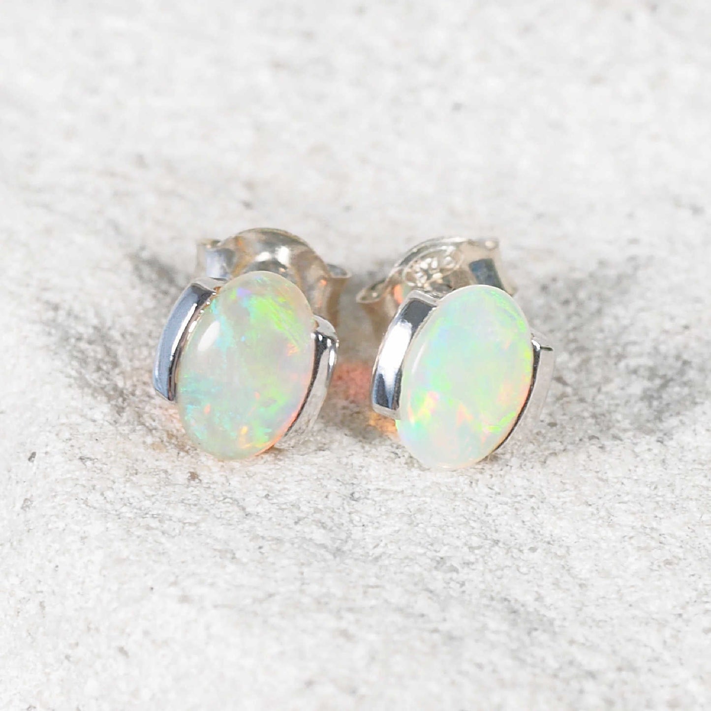 'Cimilia' Crystal Opal Earrings 14ct White Gold