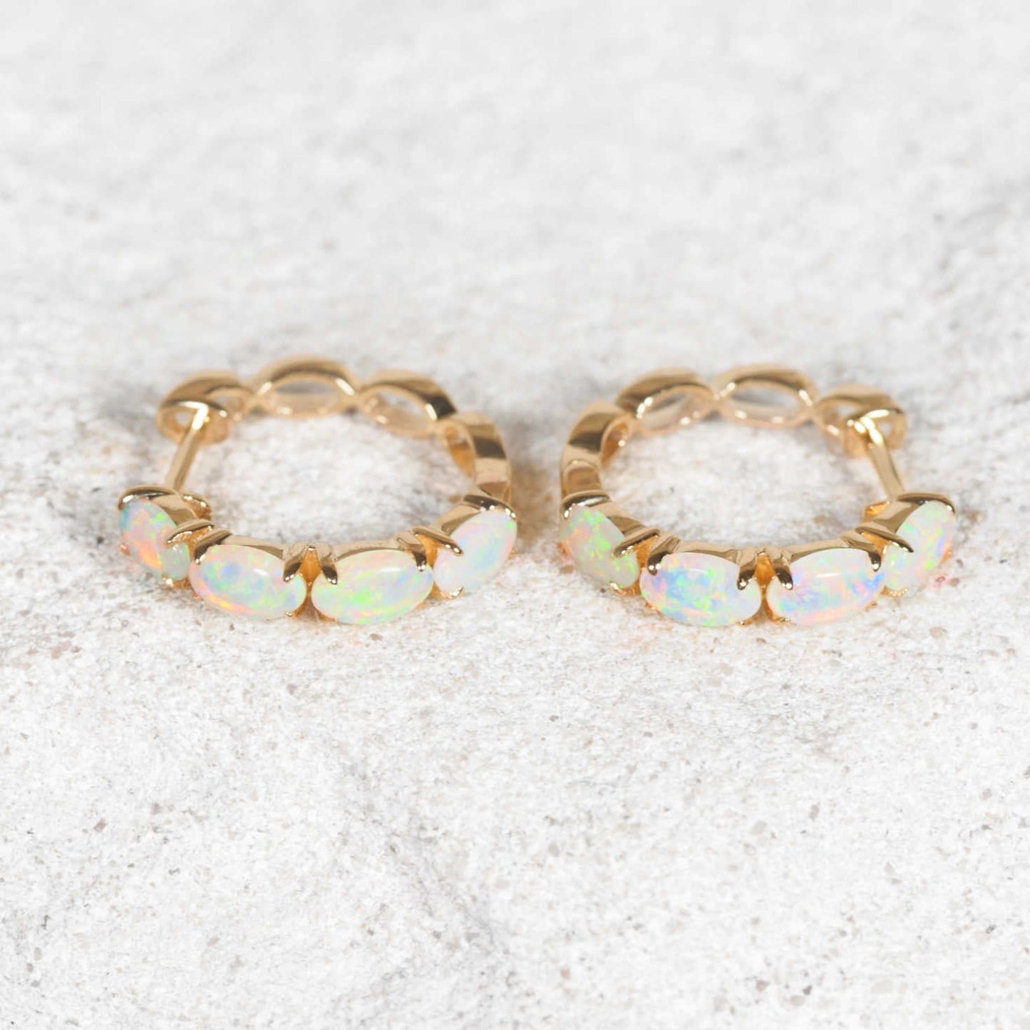 'Delphina' Crystal Opal Earrings 14ct Gold