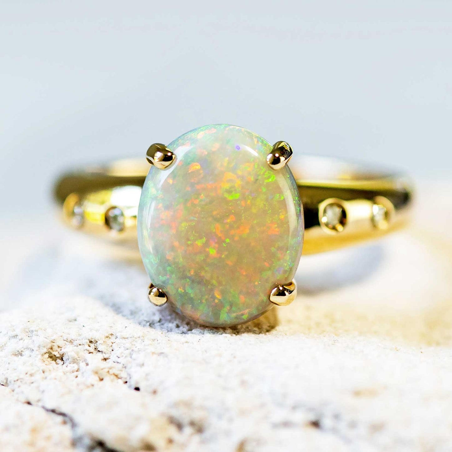 'Dynasty' Crystal Opal Ring 9ct Gold