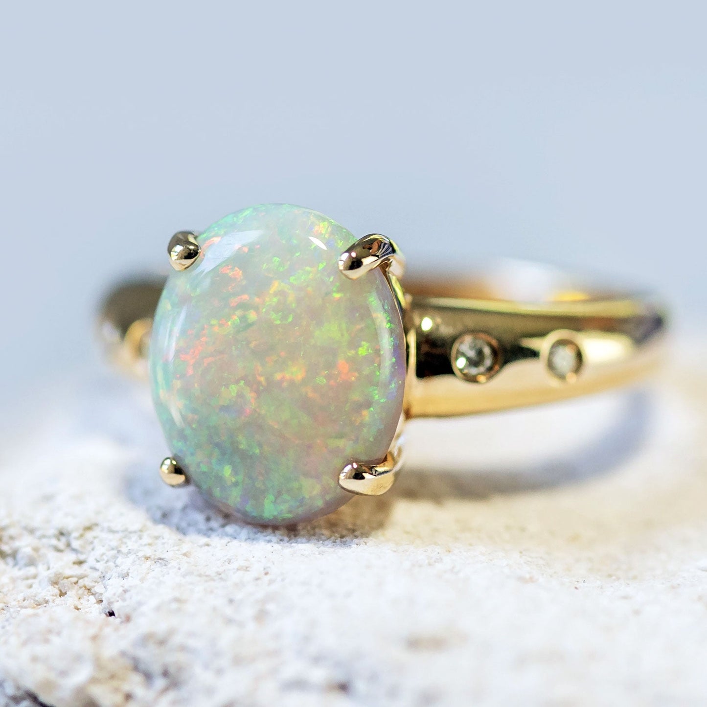 'Dynasty' Crystal Opal Ring 9ct Gold