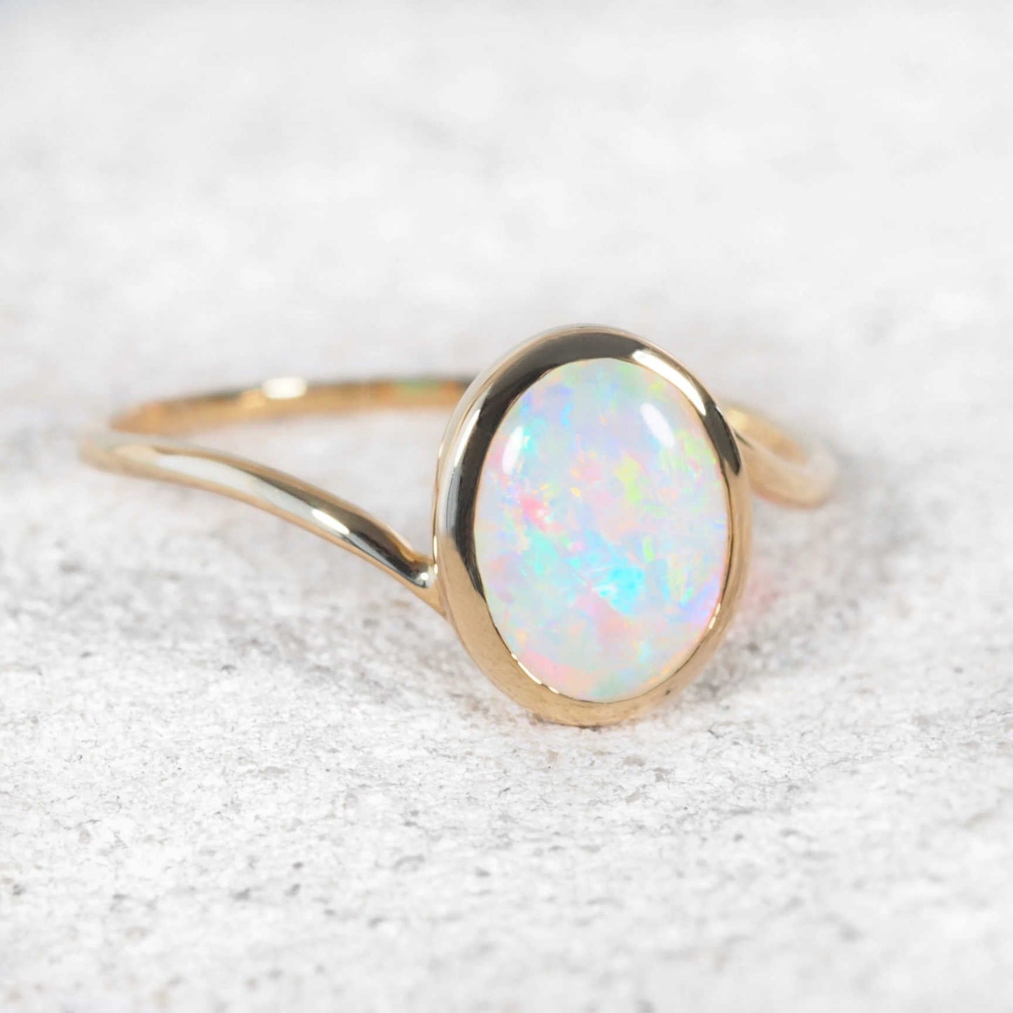 'Elara' Crystal Opal Ring 14ct Gold