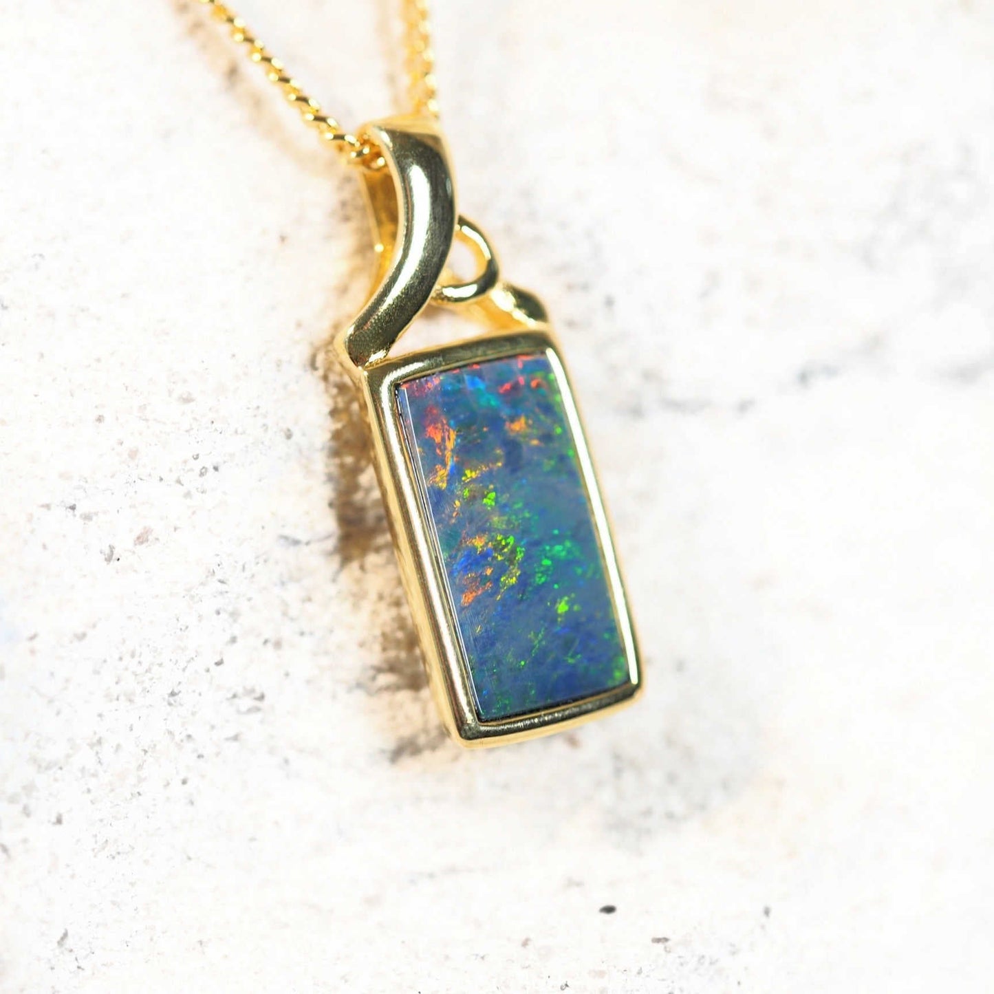 'Eliana' Doublet Opal Pendant Gold Plated Silver