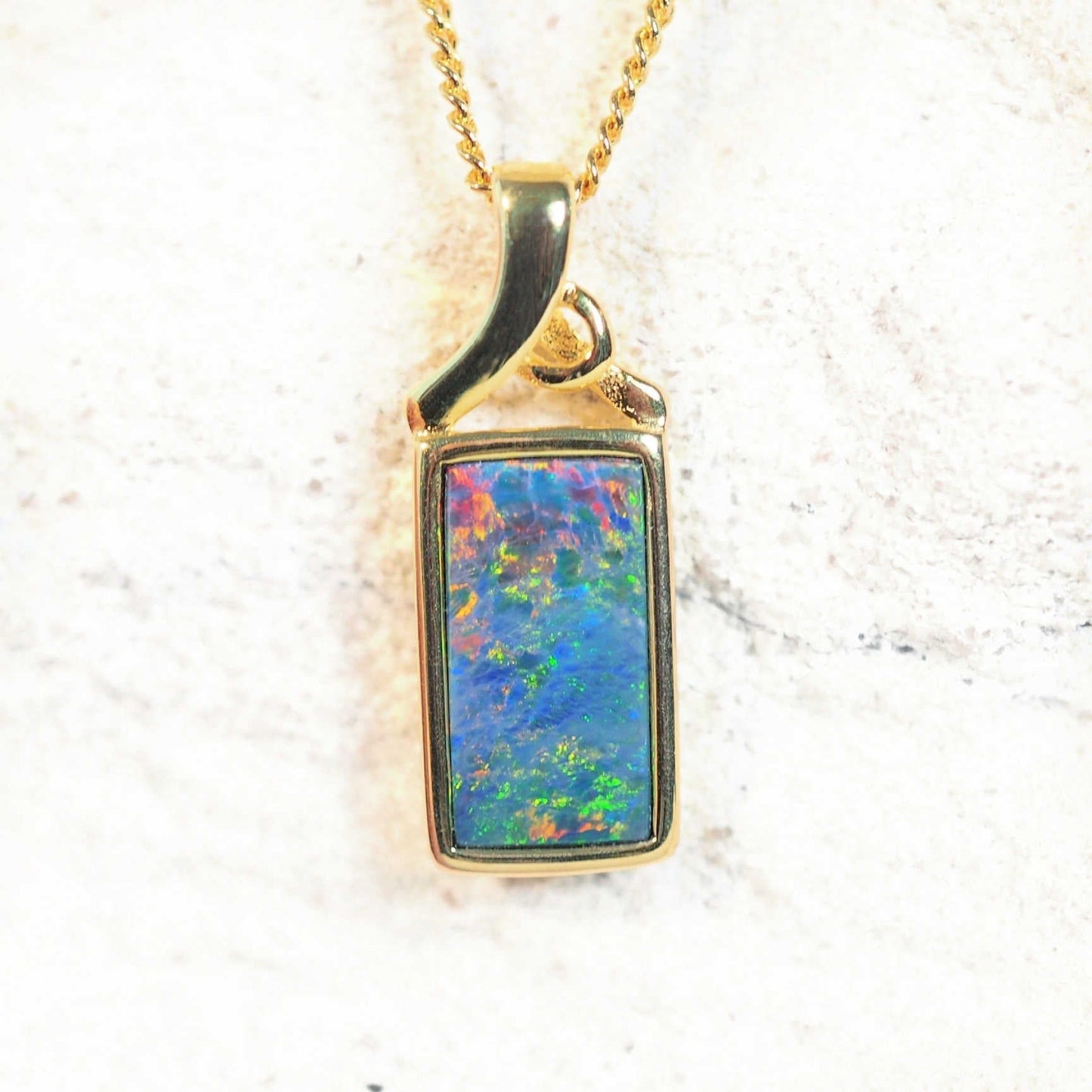 'Eliana' Doublet Opal Pendant Gold Plated Silver