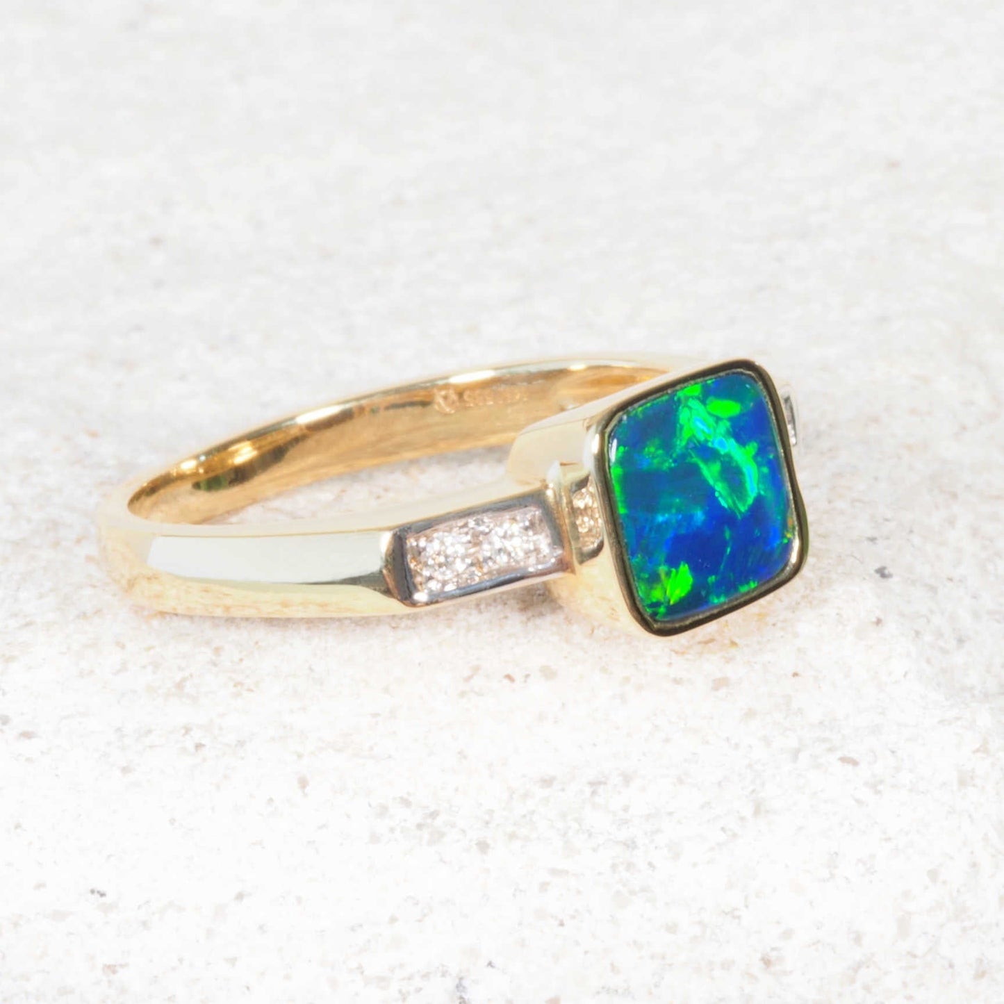 'Elowen' Doublet Opal Ring 14ct Gold
