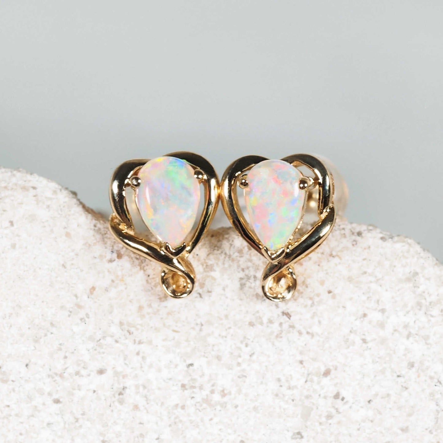 'Emaline’ Crystal Opal Earrings 14ct Gold