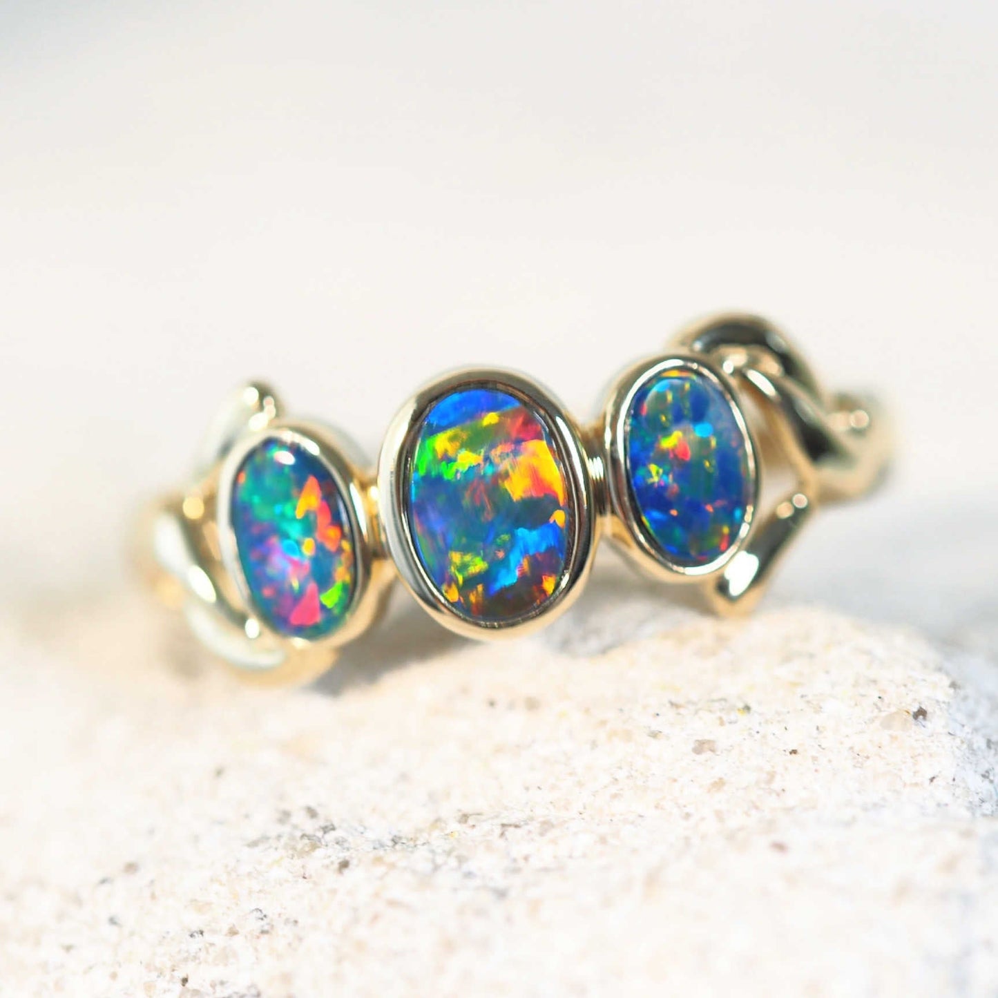 'Emi' Doublet Opal Ring 14ct Gold
