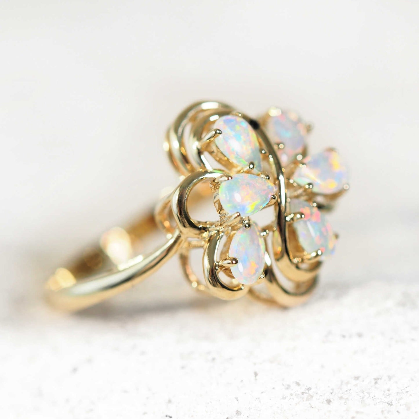 'Isadora' Crystal Opal Ring 14ct Gold