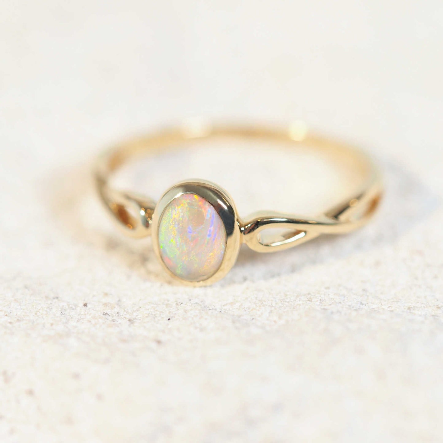 'Jianna' Crystal Opal Ring 14ct Gold