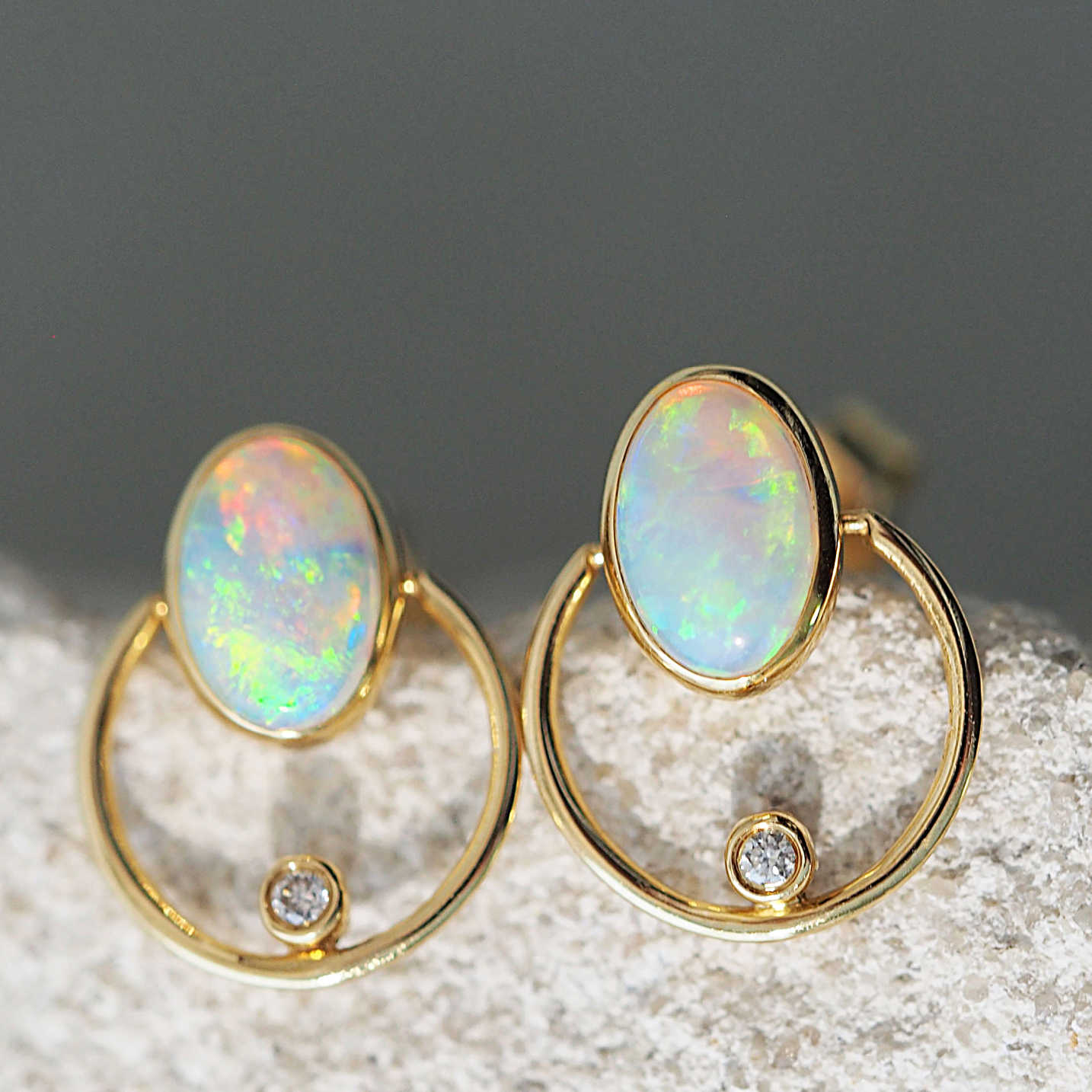 'Kaiya’ Crystal Opal Earrings 18ct Gold