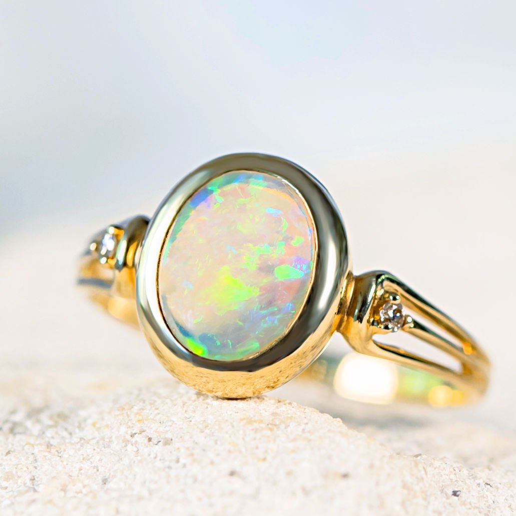 'Lucila' Crystal Opal Ring 14ct Gold
