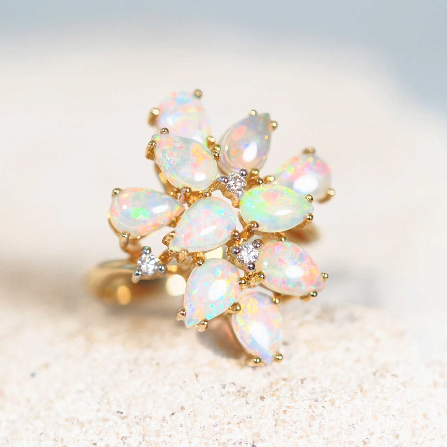 'Margot' Crystal Opal Ring 18ct Gold