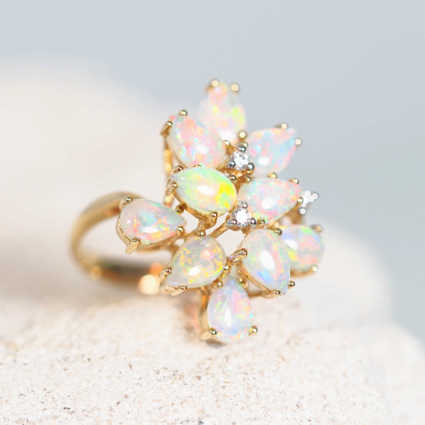 'Margot' Crystal Opal Ring 18ct Gold