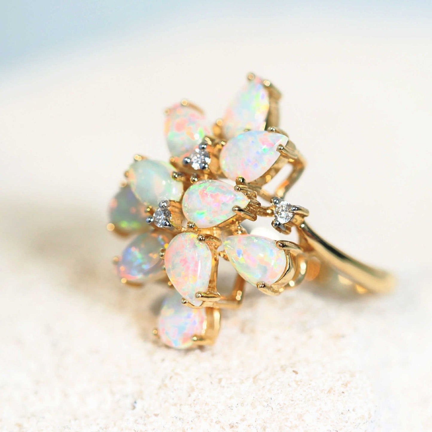 'Margot' Crystal Opal Ring 18ct Gold
