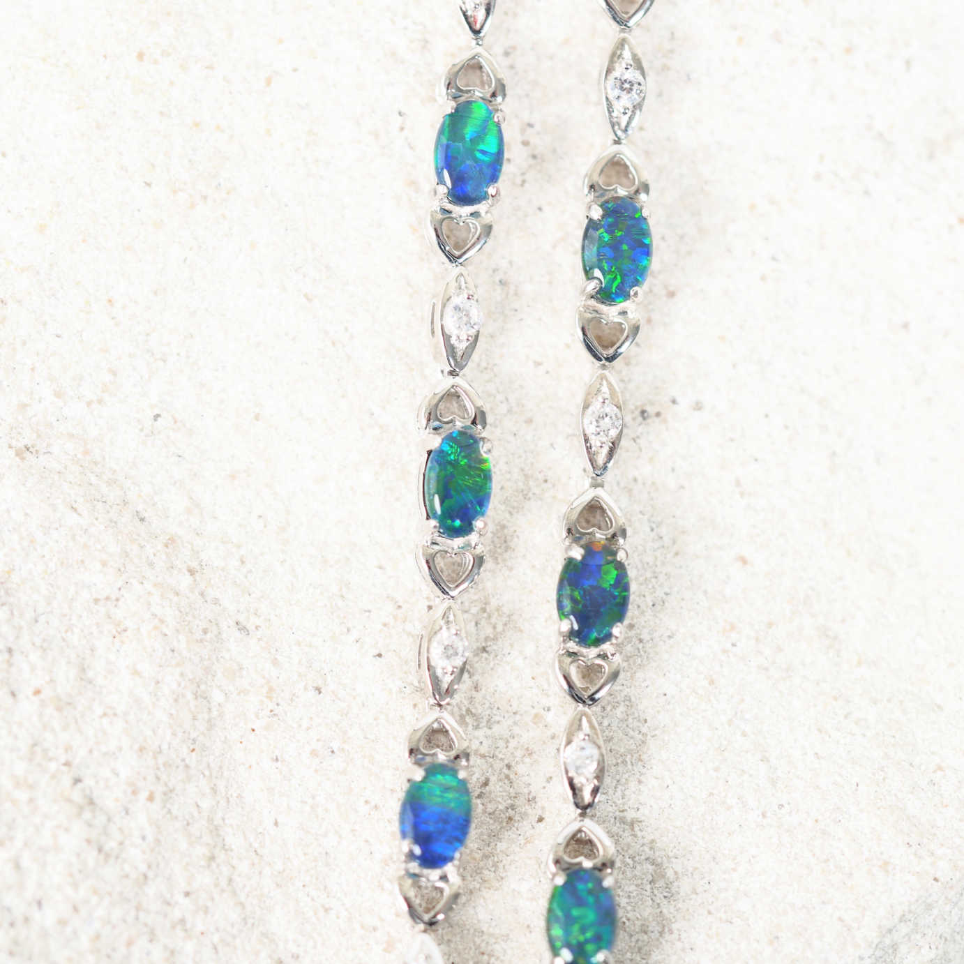 'Passion Blue' Triplet Opal Bracelet Silver
