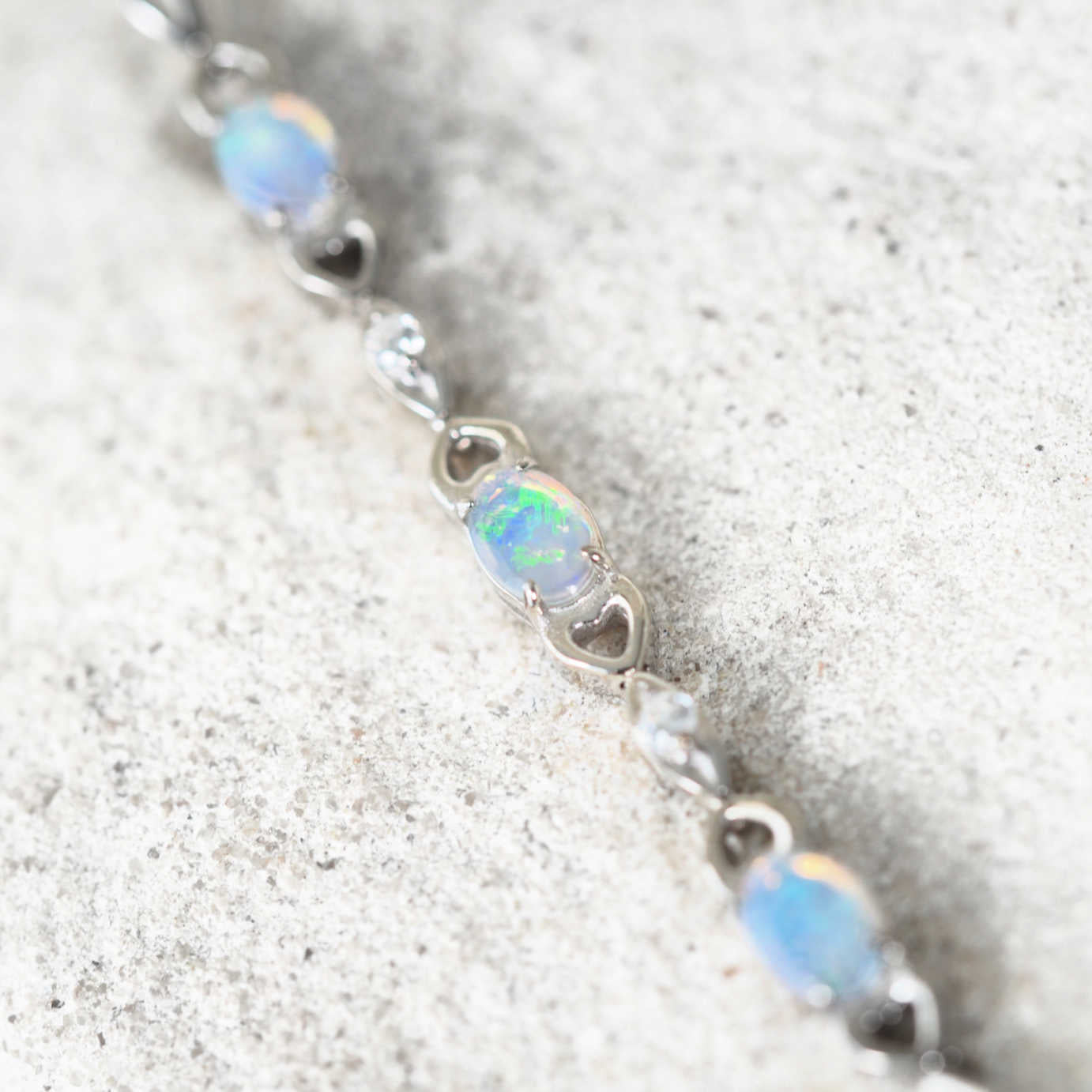 'Passion Blue Trio' Crystal Opal Bracelet Silver