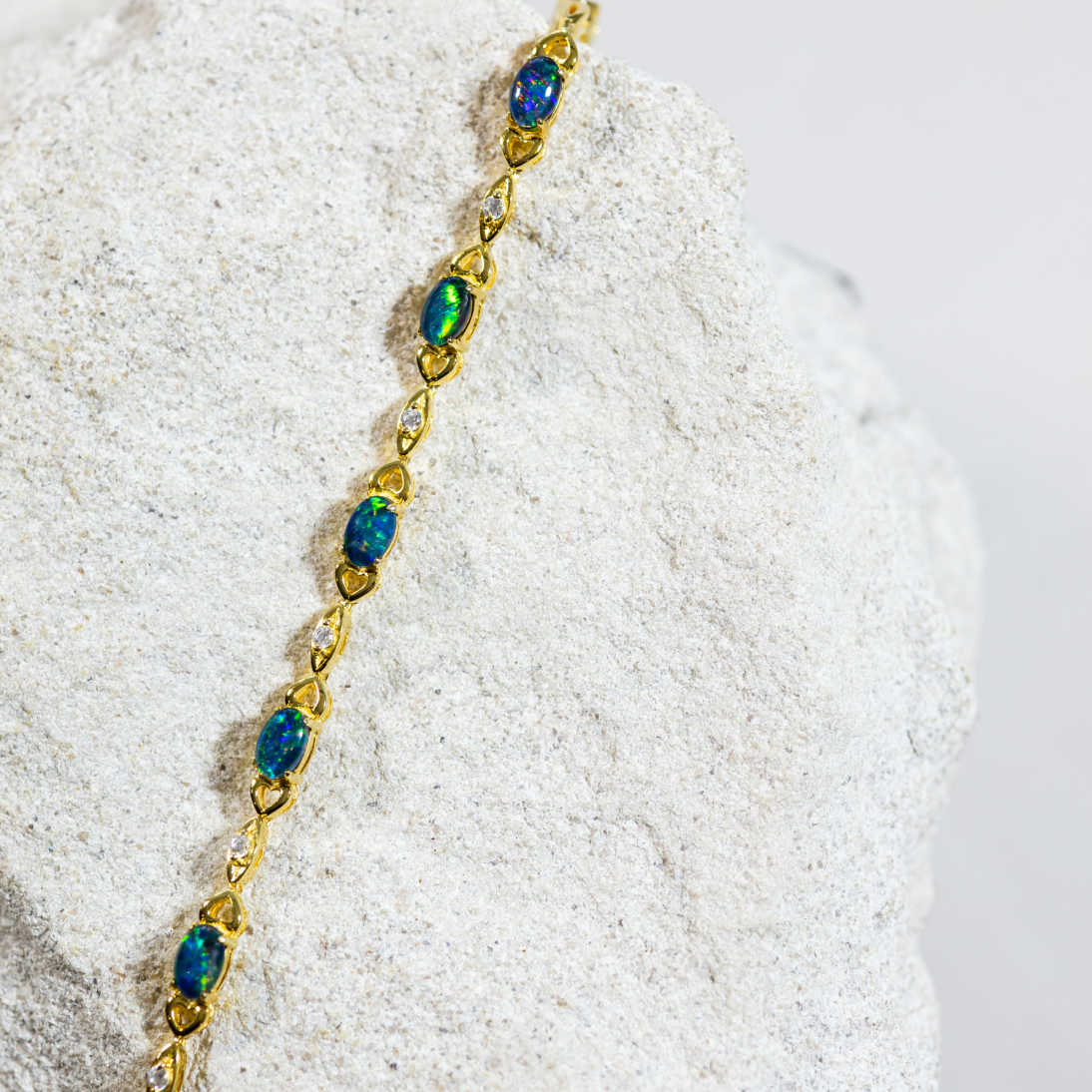'Passion' Triplet Opal Bracelet Gold Plated Silver