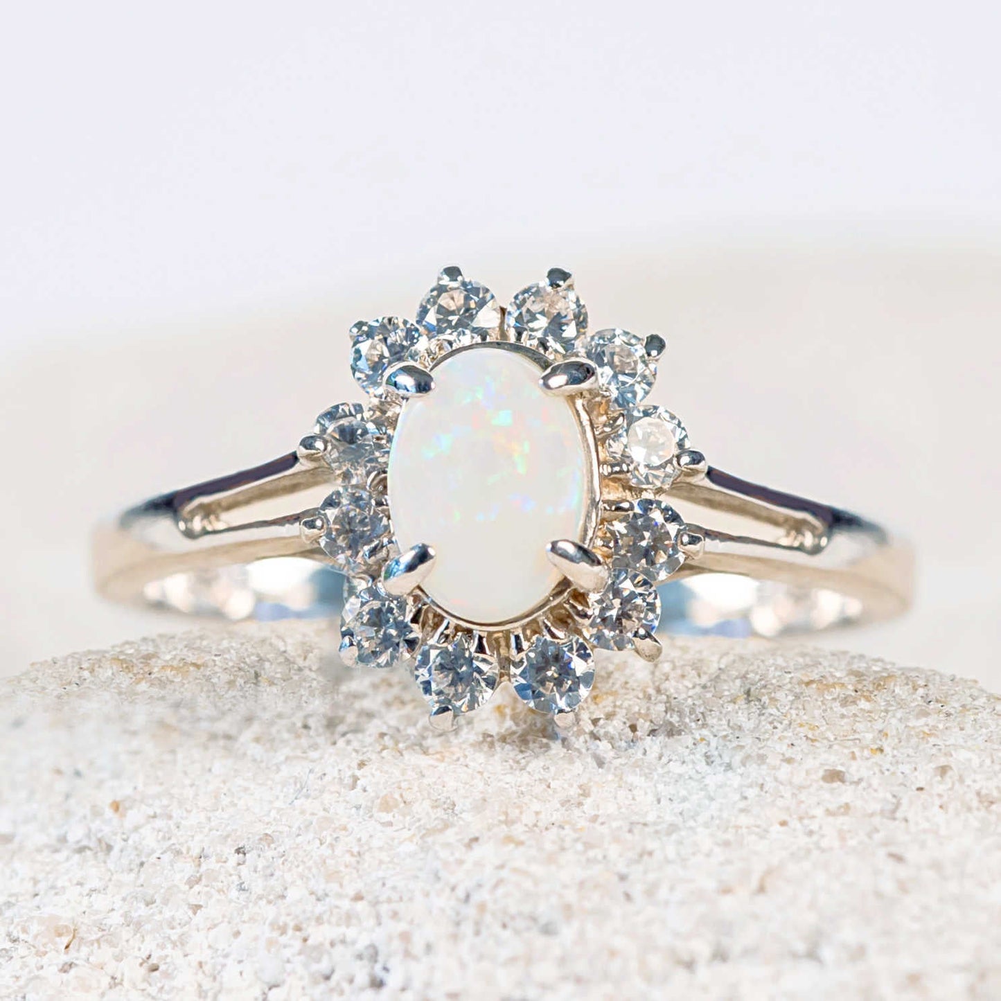 'Princess' Solid Opal Ring Silver