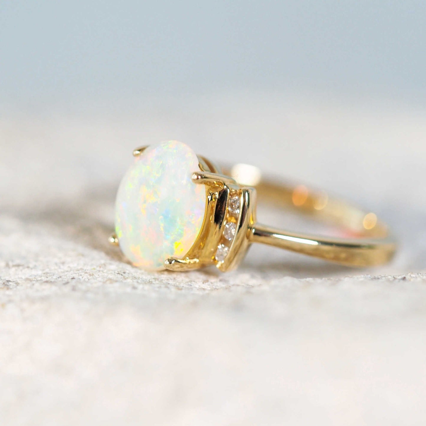 'Sadira' Crystal Opal Ring 14ct Gold