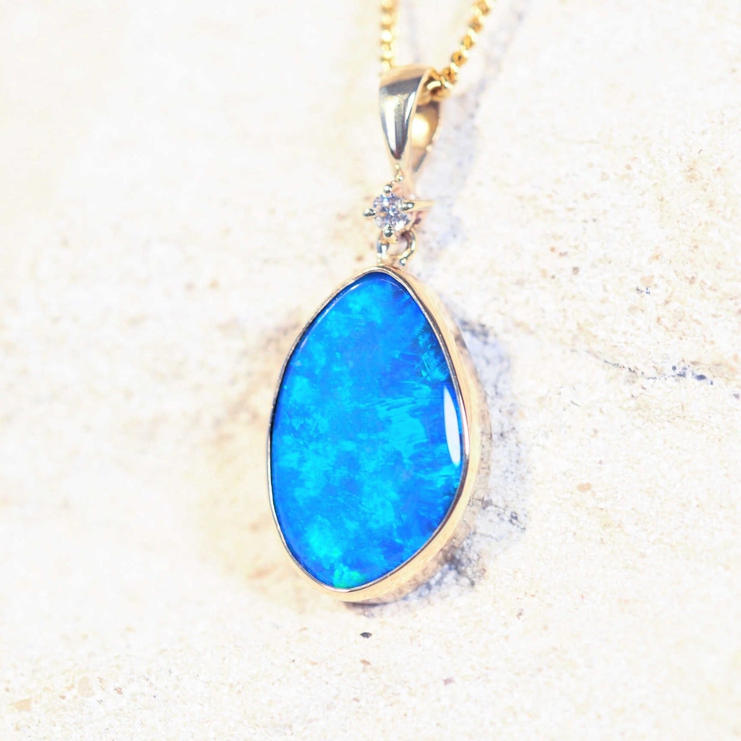 'Shania' Doublet Opal Pendant 14ct Gold