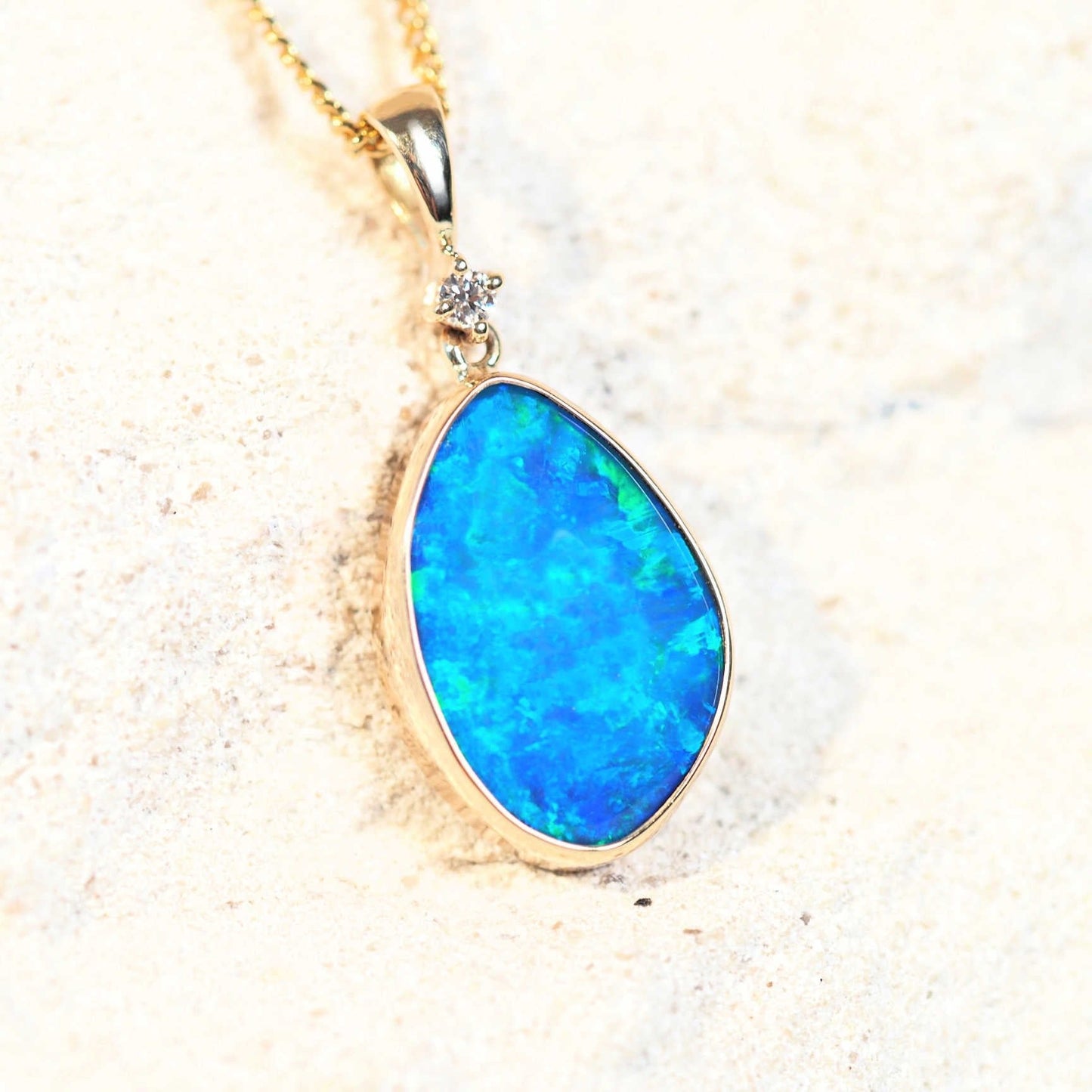 'Shania' Doublet Opal Pendant 14ct Gold