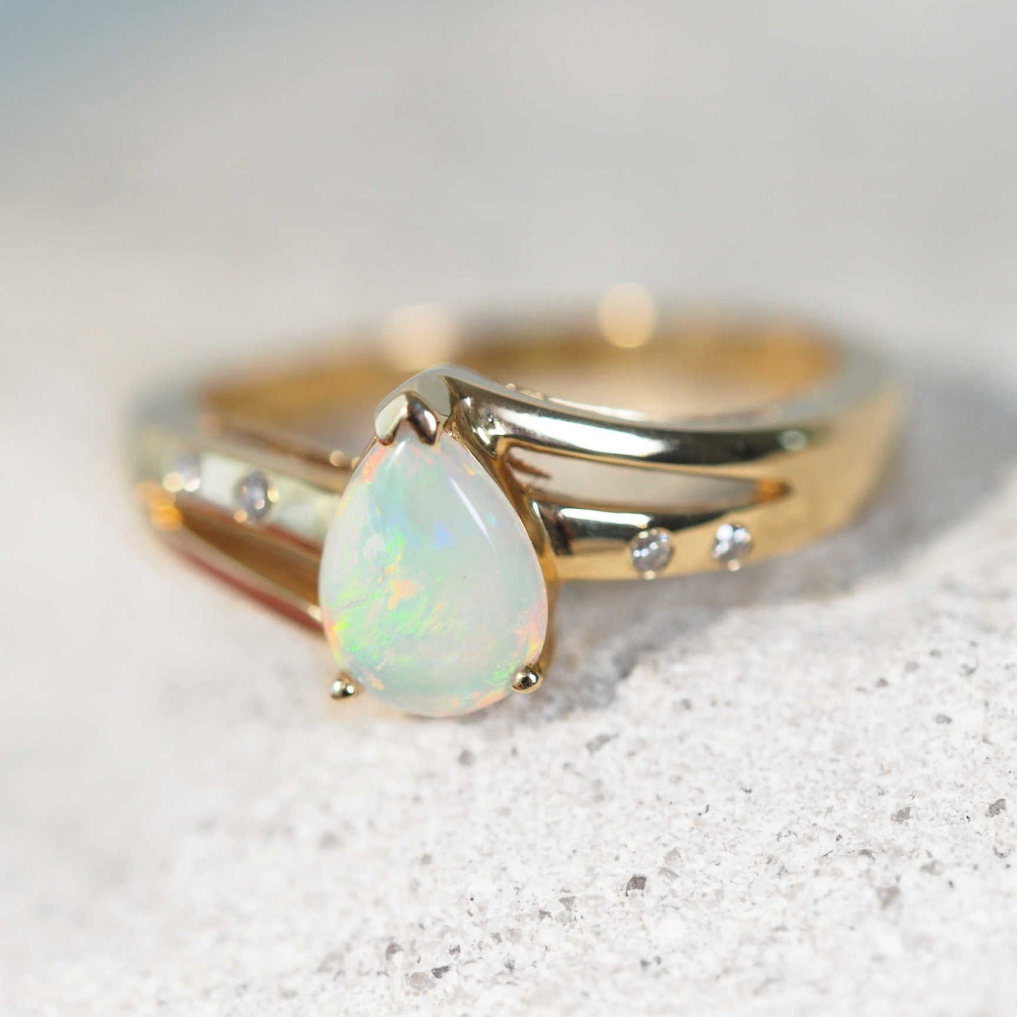 'Sophia' Crystal Opal Ring 14ct Gold