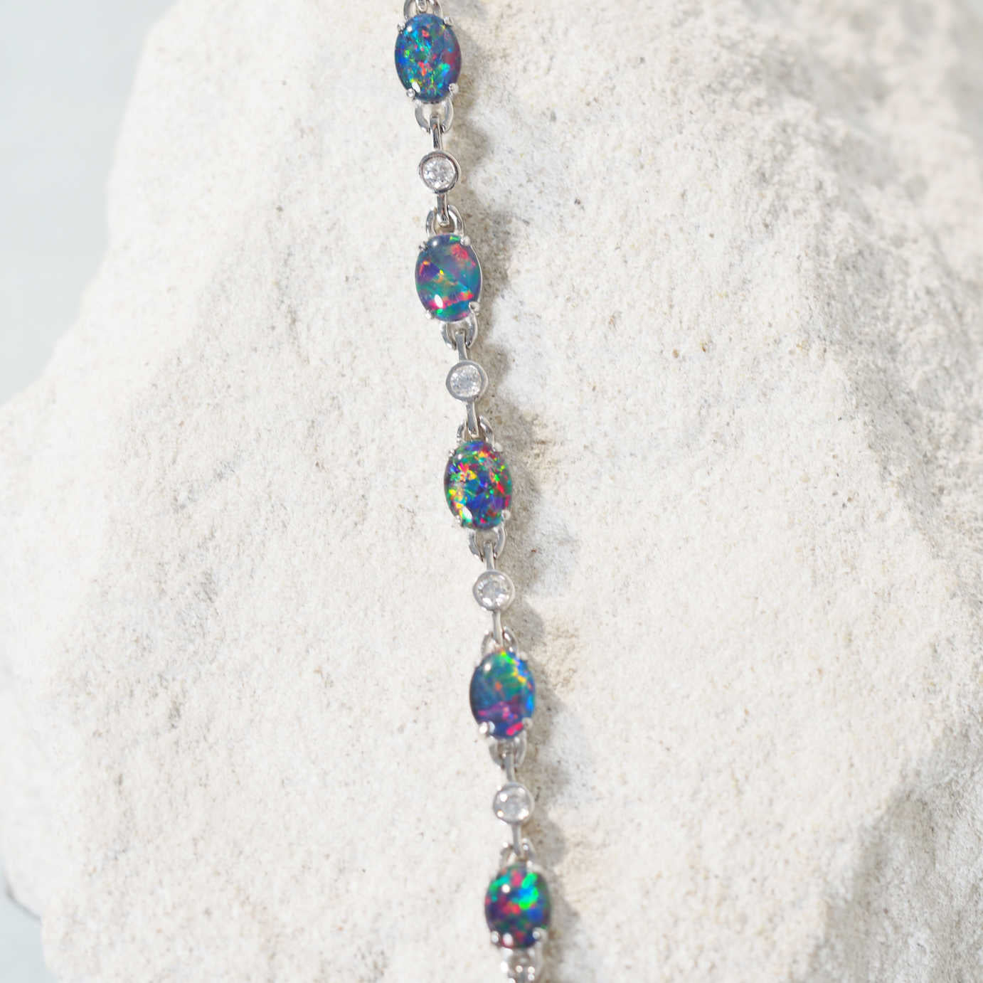 'Starlight' Triplet Opal Bracelet Silver