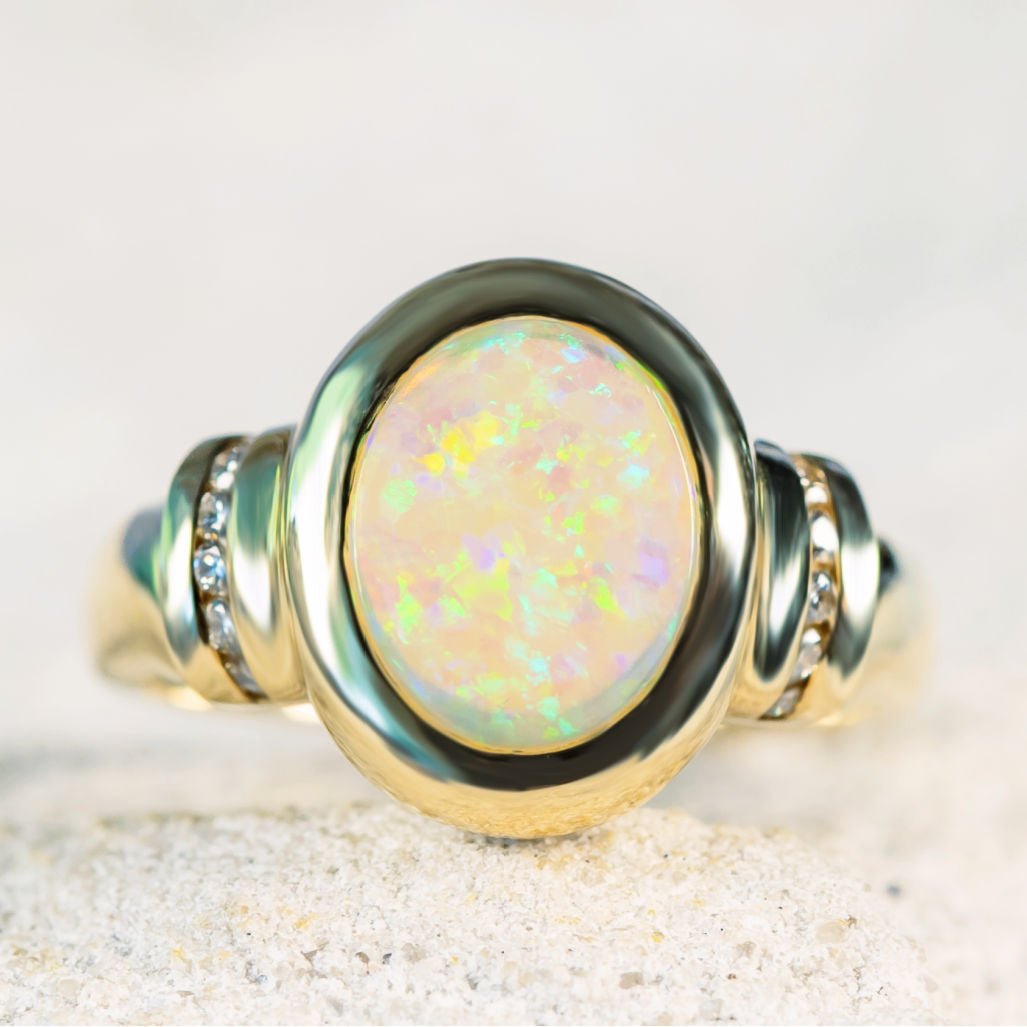 'Valeria' Crystal Opal Ring 14ct Gold
