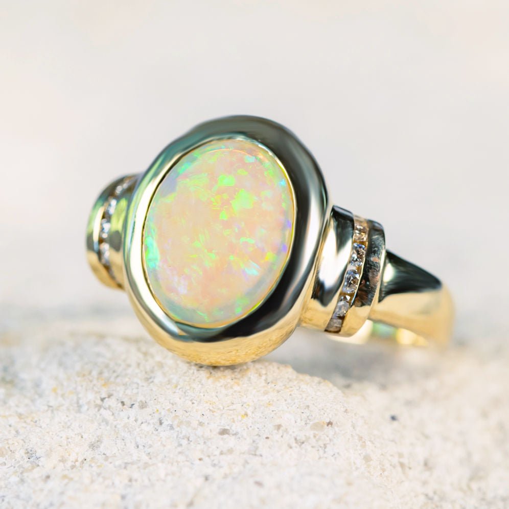 'Valeria' Crystal Opal Ring 14ct Gold