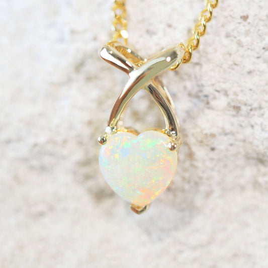 'Adore' Solid Opal Pendant 9ct Gold