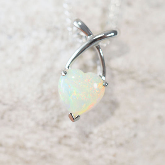'Adore Colour' Crystal Opal Pendant 9ct White Gold