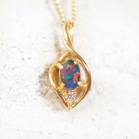 'Alani' Triplet Opal Pendant Gold Plated Silver