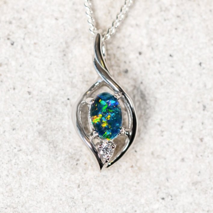'Alani' Triplet Opal Pendant Silver
