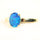 'Alina Midi Blue' Gold Plated Silver Triplet Opal Ring