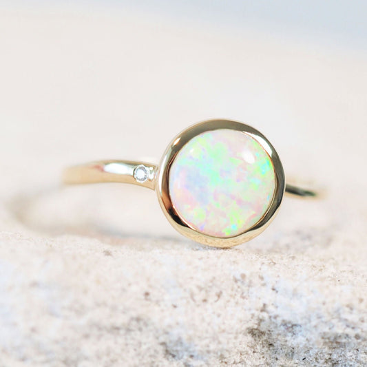 'Amara' Crystal Opal Ring 14ct Gold