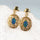 'Amore Blue' Triplet Opal Earrings Gold Plated Silver
