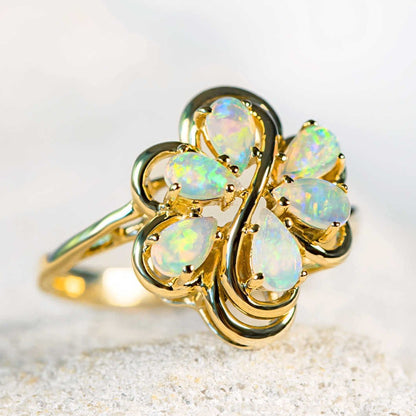 'Angelica' Crystal Opal Ring 14ct Gold