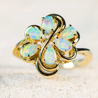 'Angelica' Crystal Opal Ring 14ct Gold