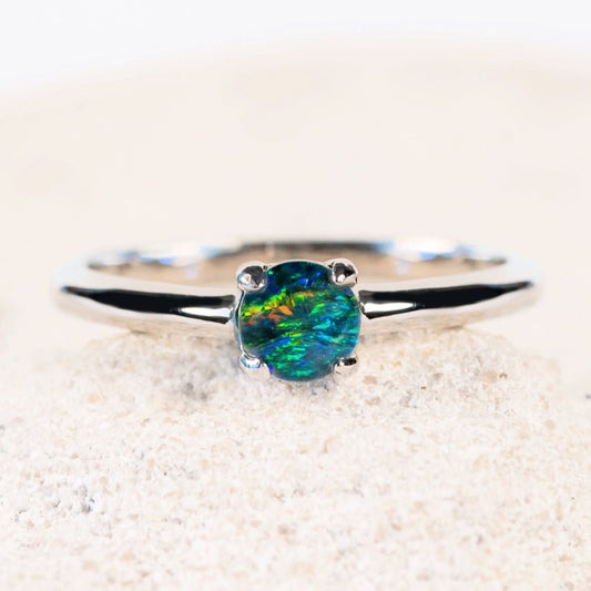 'Ariyah' Triplet Opal Ring Silver